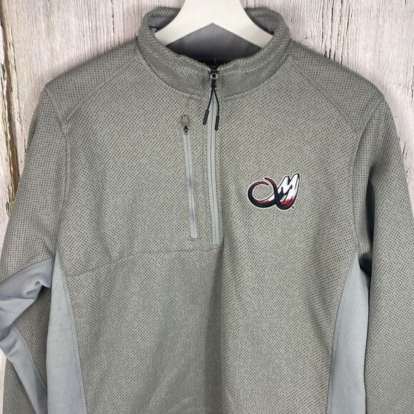 Colorado Mammoth 1/4 Zip Knit Fleece Jacket Antigua Gray Size Medium   68 - Picture 2 of 6